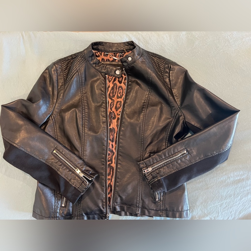 Black Rivet Women’s faux leather coat size Large
